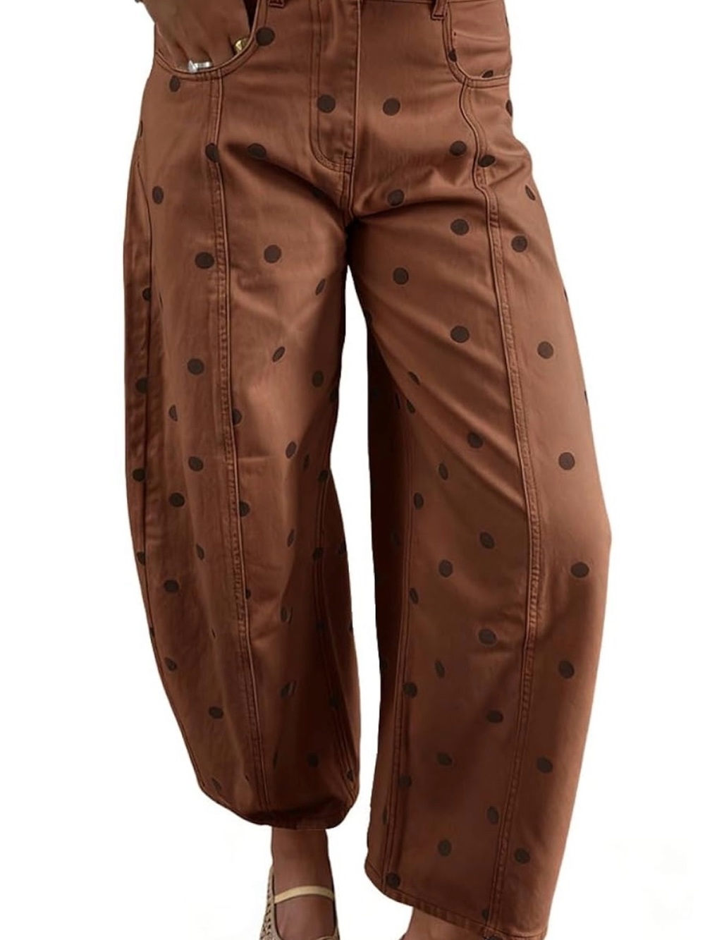 Chouyatou Women's Polka Dot Pattern wide Leg